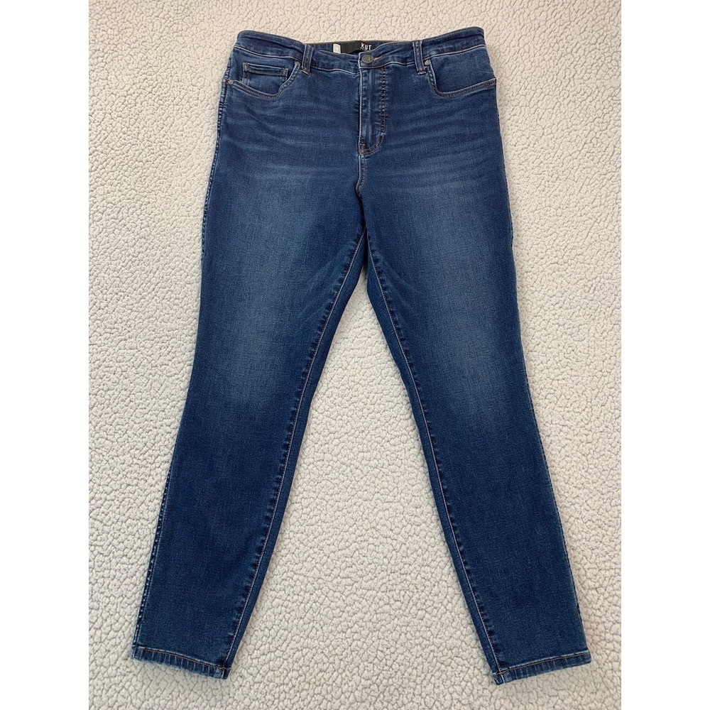 Kut from the Kloth Jeans Womens 14 Blue Donna Fab Ab Ankle Skinny High Rise